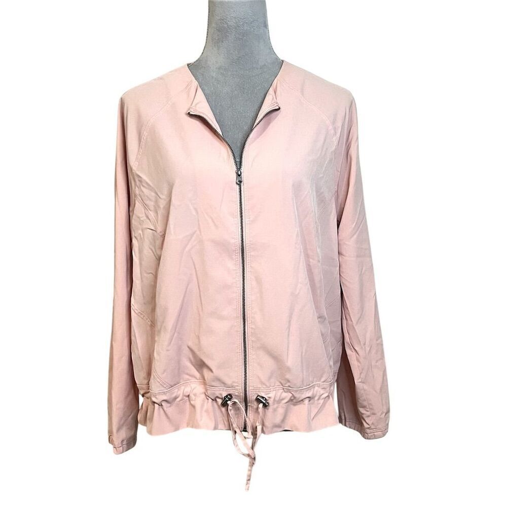 Banana Republic Women's Pink Bomber Jacket M Mid-Length Lightweight Adjustable - Picture 2 of 10